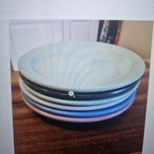 Melanie saucers three Boonton and three Texas ware all the same size marked